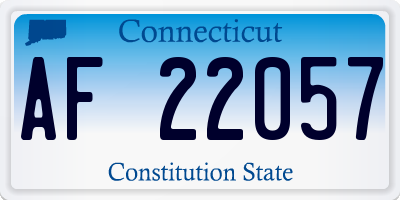 CT license plate AF22057