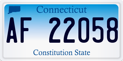CT license plate AF22058