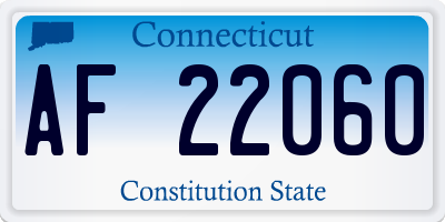 CT license plate AF22060