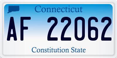 CT license plate AF22062