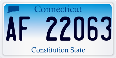 CT license plate AF22063