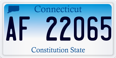 CT license plate AF22065