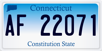 CT license plate AF22071