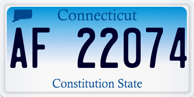 CT license plate AF22074