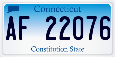 CT license plate AF22076