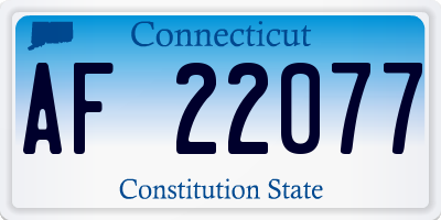 CT license plate AF22077