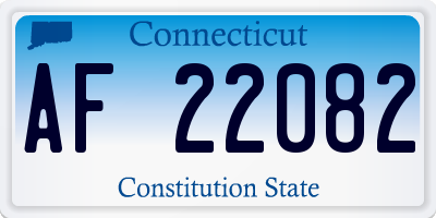 CT license plate AF22082