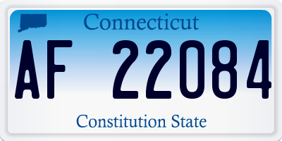 CT license plate AF22084