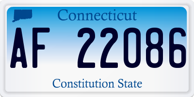 CT license plate AF22086