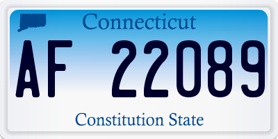 CT license plate AF22089