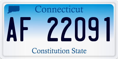 CT license plate AF22091