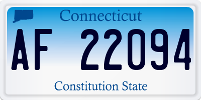 CT license plate AF22094