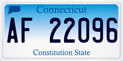 CT license plate AF22096