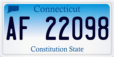CT license plate AF22098
