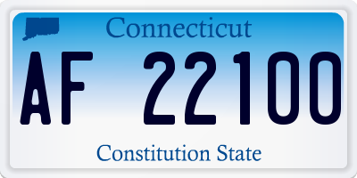 CT license plate AF22100