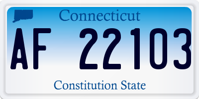 CT license plate AF22103