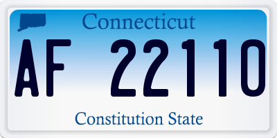 CT license plate AF22110