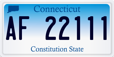CT license plate AF22111