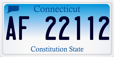CT license plate AF22112