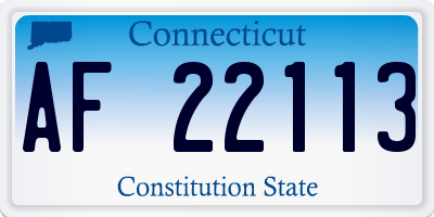 CT license plate AF22113