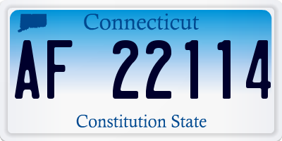 CT license plate AF22114