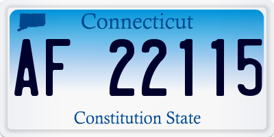 CT license plate AF22115