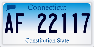 CT license plate AF22117