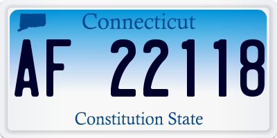 CT license plate AF22118