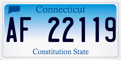 CT license plate AF22119