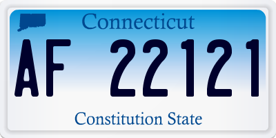 CT license plate AF22121