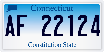 CT license plate AF22124