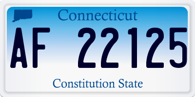 CT license plate AF22125