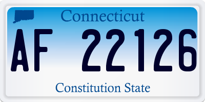 CT license plate AF22126