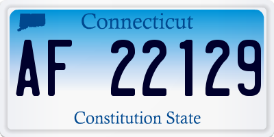 CT license plate AF22129