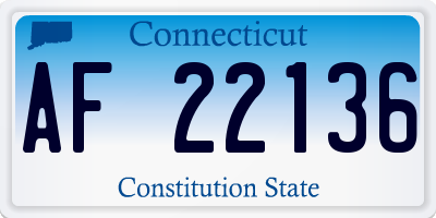 CT license plate AF22136