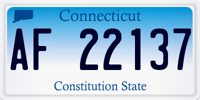 CT license plate AF22137