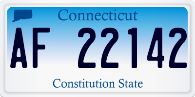 CT license plate AF22142