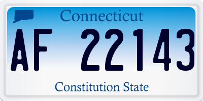 CT license plate AF22143