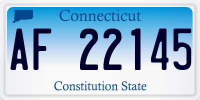 CT license plate AF22145