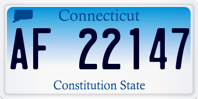 CT license plate AF22147