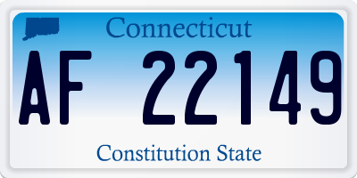 CT license plate AF22149