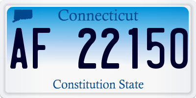 CT license plate AF22150