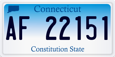 CT license plate AF22151