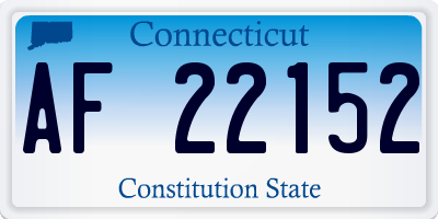 CT license plate AF22152