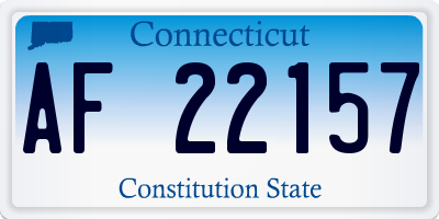 CT license plate AF22157