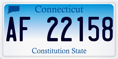 CT license plate AF22158