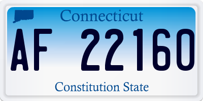 CT license plate AF22160