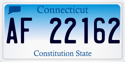 CT license plate AF22162