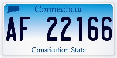 CT license plate AF22166