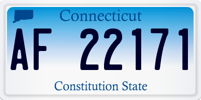 CT license plate AF22171